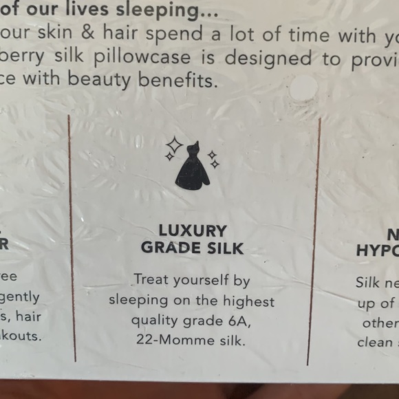 NIB Night 100% Mulberry Silk Pillowcase standard/queen hypoallergenic - Picture 5 of 10